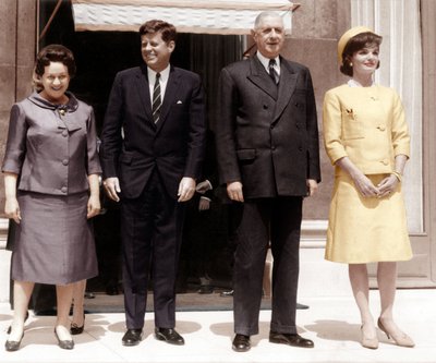 American President John Kennedy at Elysee Palace May 31, 1961 With his Wife Jackie by Unbekannt Unbekannt